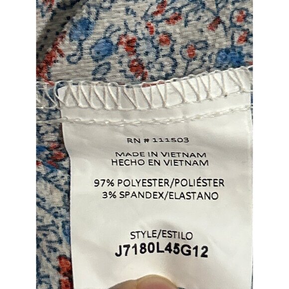 June & Hudson Floral Print Short Sleeve Blouse XL Lightweight Polyester Spandex - Picture 5 of 7